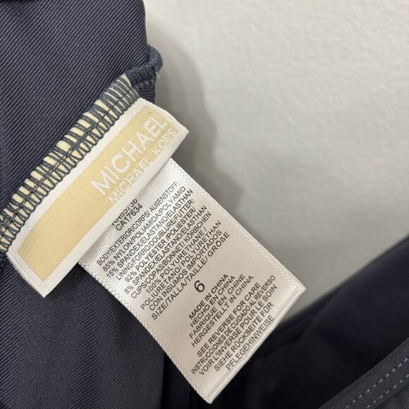 Michael Michael Kors Ruffled Scoop-Back One-Piece Swimsuit in Dark Gray - Size 6 - Picture 5 of 7